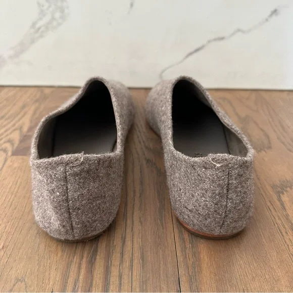 NWT TKEES Kira Wool Round Toe Flat in Heather Grey Brown Size 9B - Picture 5 of 8